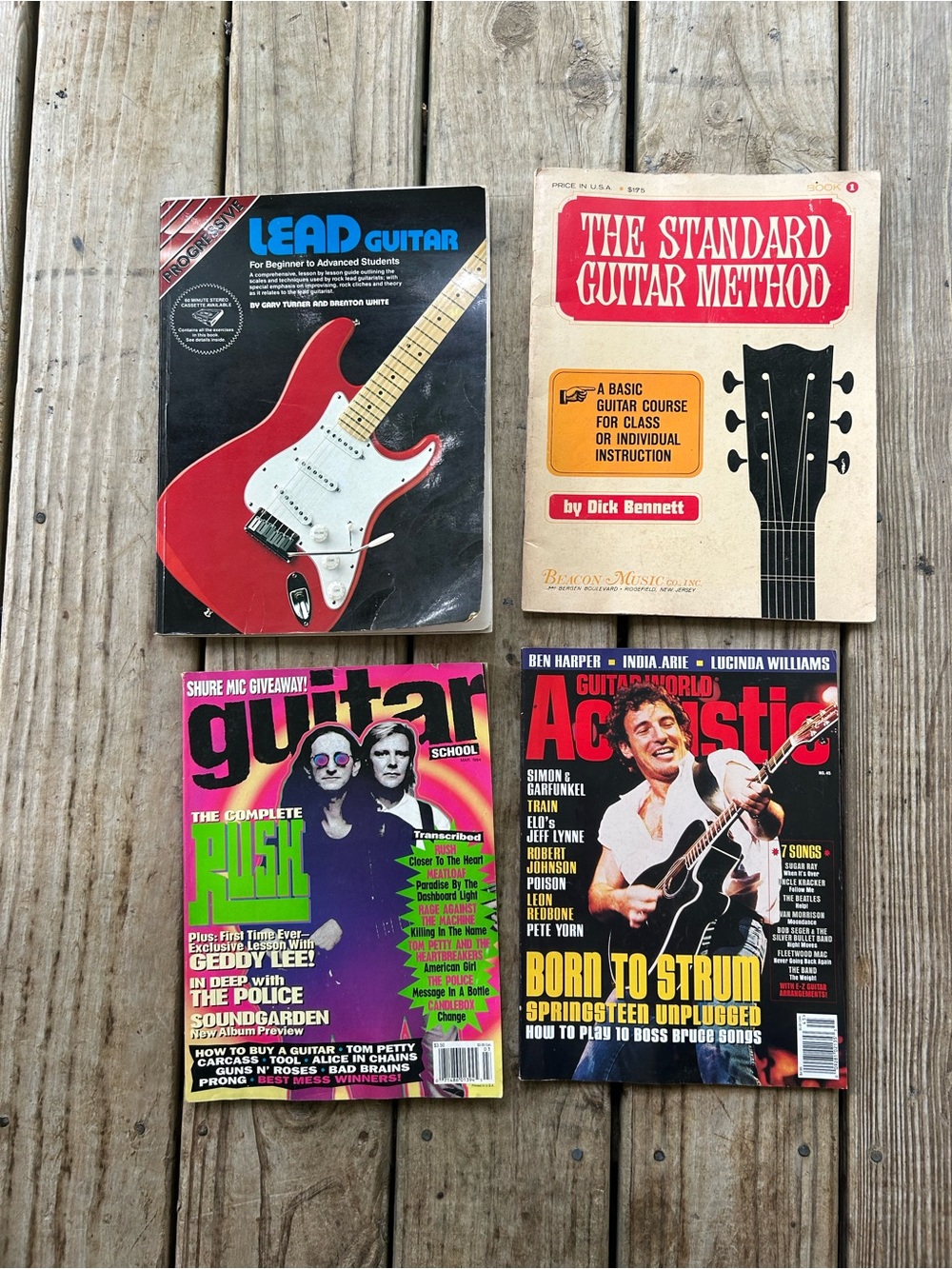 Set of 4 Guitar Instruction Books & Magazines